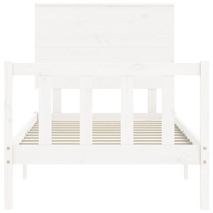 Giroletto con Testiera Bianco Small Single Legno Massello