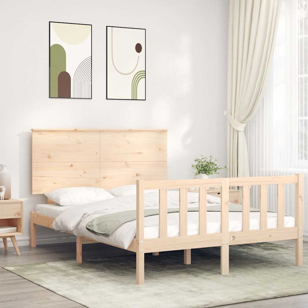 Letto senza Materasso 140x190 cm in Legno Massello di Pino