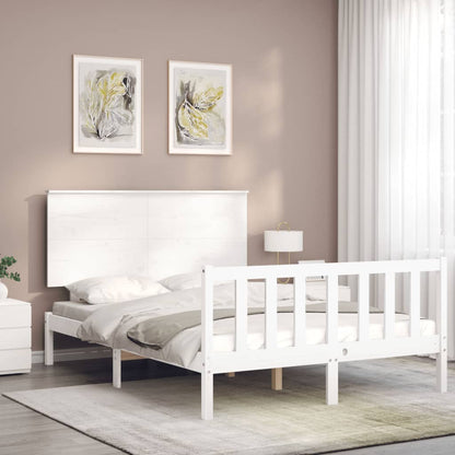 Letto senza Materasso Bianco 140x190 cm Legno Massello di Pino - homemem39