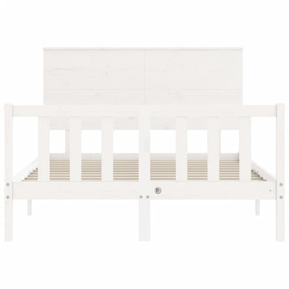 Letto senza Materasso Bianco 140x190 cm Legno Massello di Pino - homemem39