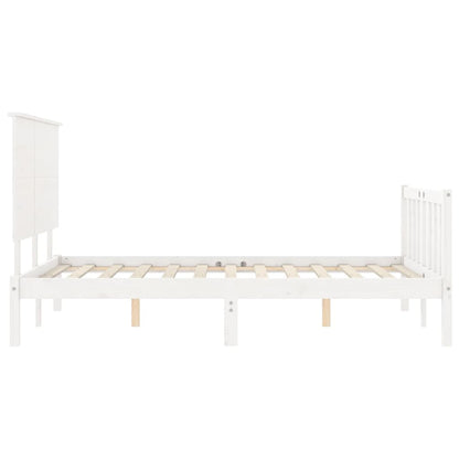 Letto senza Materasso Bianco 140x190 cm Legno Massello di Pino - homemem39