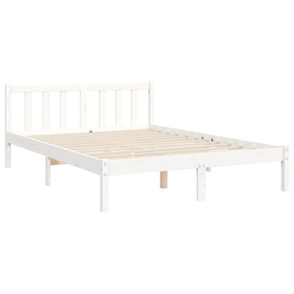 Letto senza Materasso Bianco 140x190 cm Legno Massello di Pino - homemem39