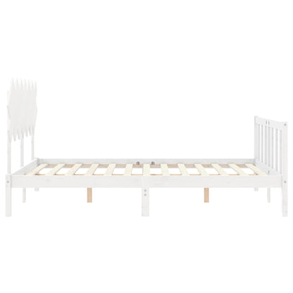Letto senza Materasso Bianco 140x190 cm Legno Massello di Pino