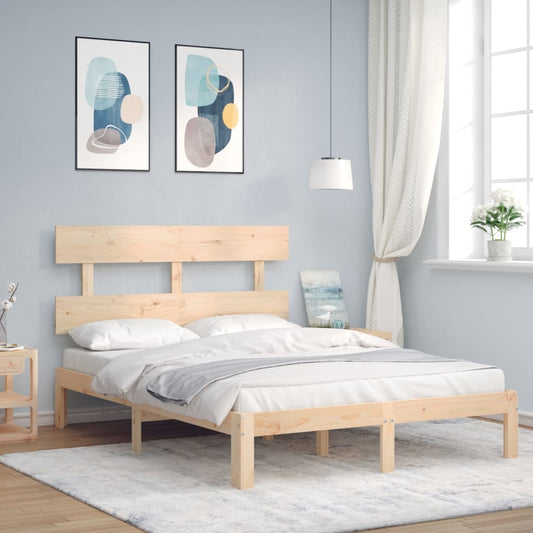 Letto senza Materasso 140x190 cm in Legno Massello di Pino | homemem39