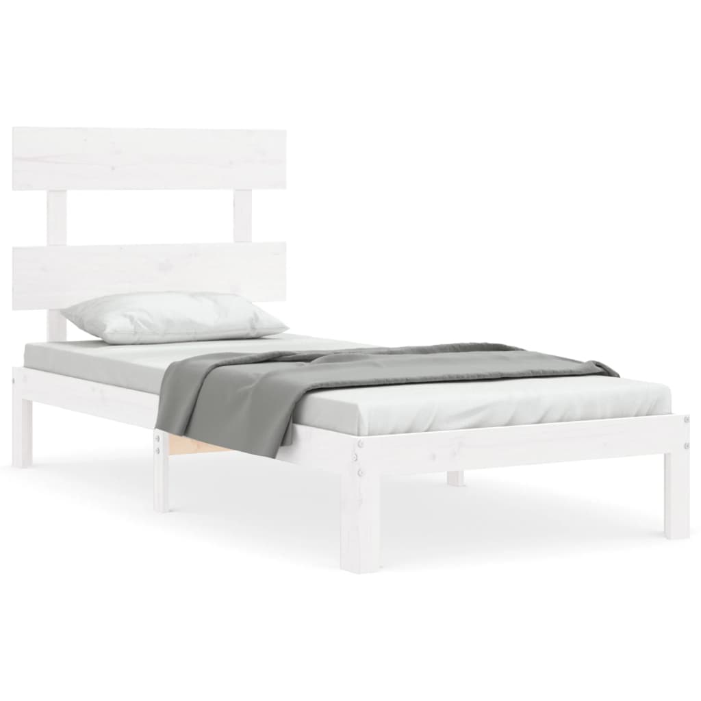 Giroletto senza Materasso Bianco 90x200 cm Legno Massello Pino