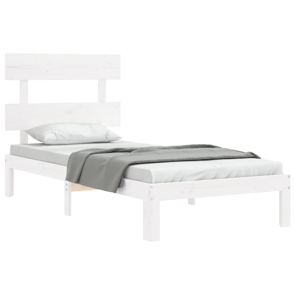 Giroletto senza Materasso Bianco 90x200 cm Legno Massello Pino