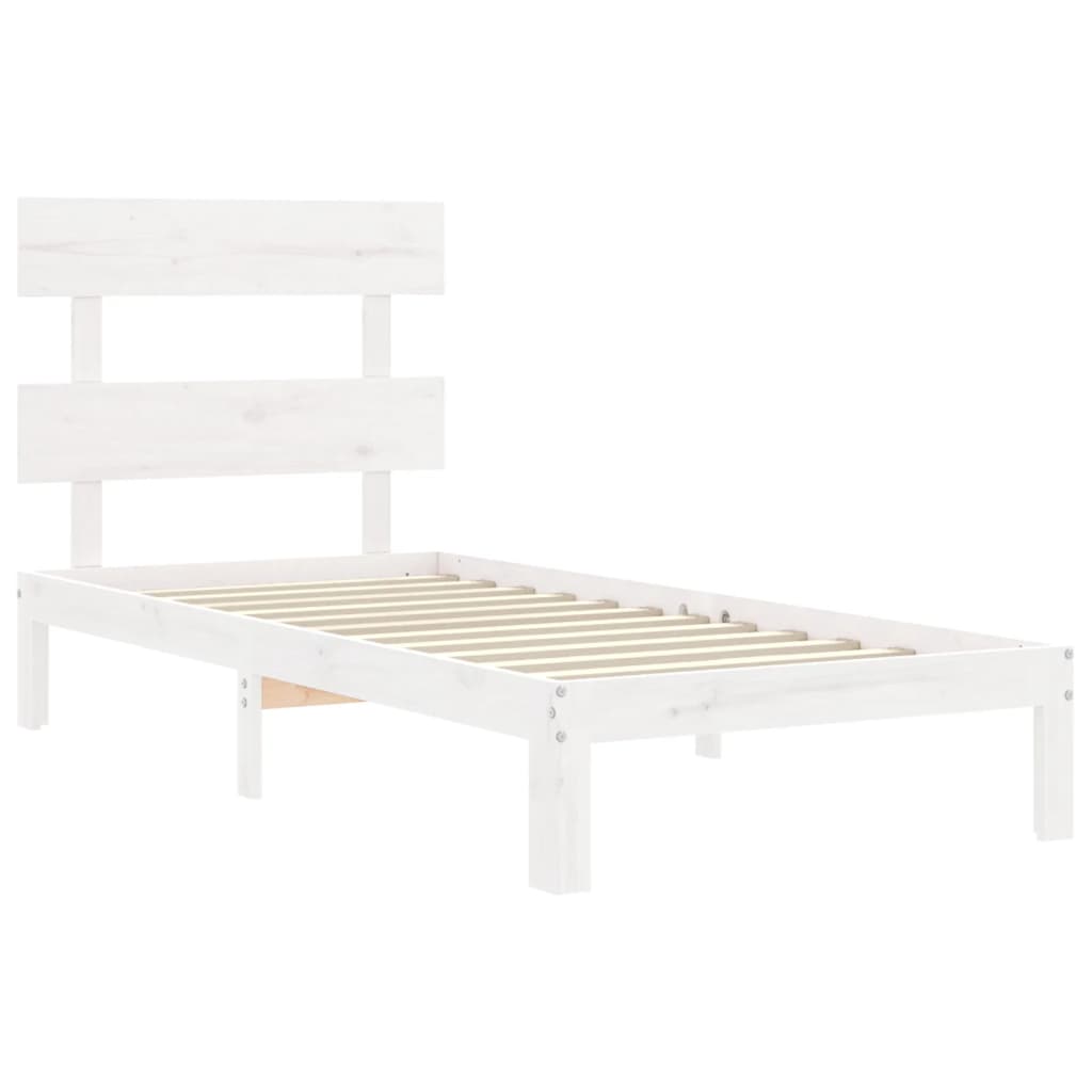 Giroletto senza Materasso Bianco 90x200 cm Legno Massello Pino | homemem39