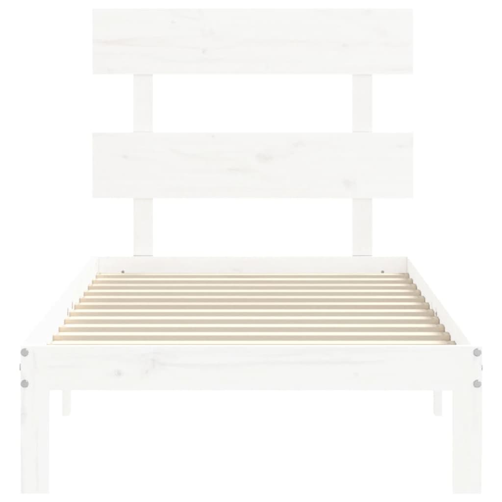 Giroletto senza Materasso Bianco 90x200 cm Legno Massello Pino