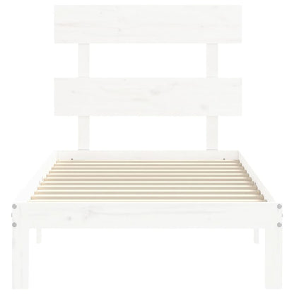 Giroletto senza Materasso Bianco 90x200 cm Legno Massello Pino