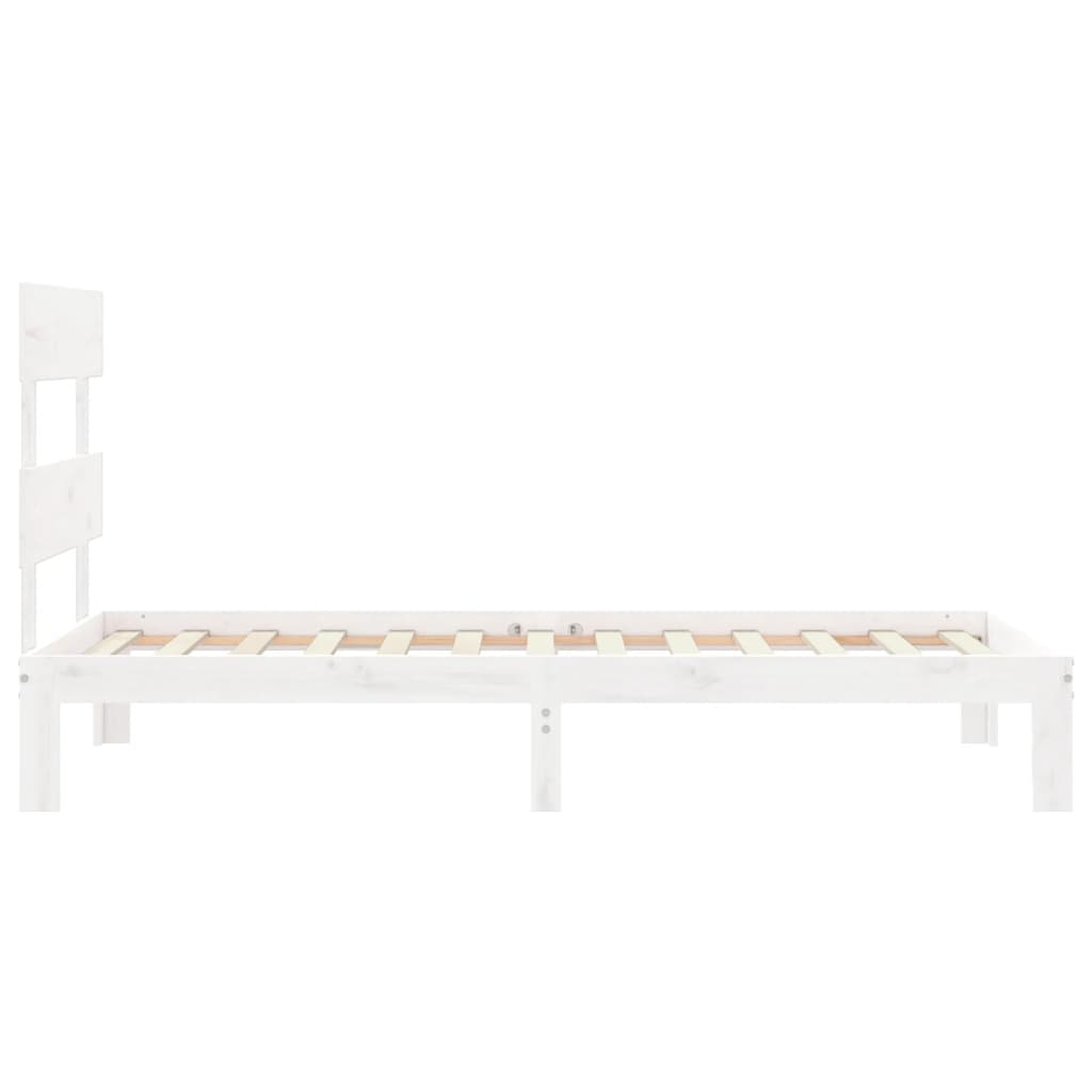 Giroletto senza Materasso Bianco 90x200 cm Legno Massello Pino