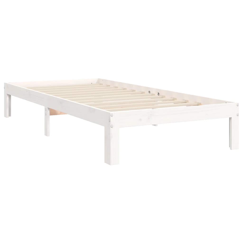 Giroletto senza Materasso Bianco 90x200 cm Legno Massello Pino | homemem39