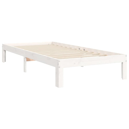 Giroletto senza Materasso Bianco 100x200 cm Legno Massello Pino
