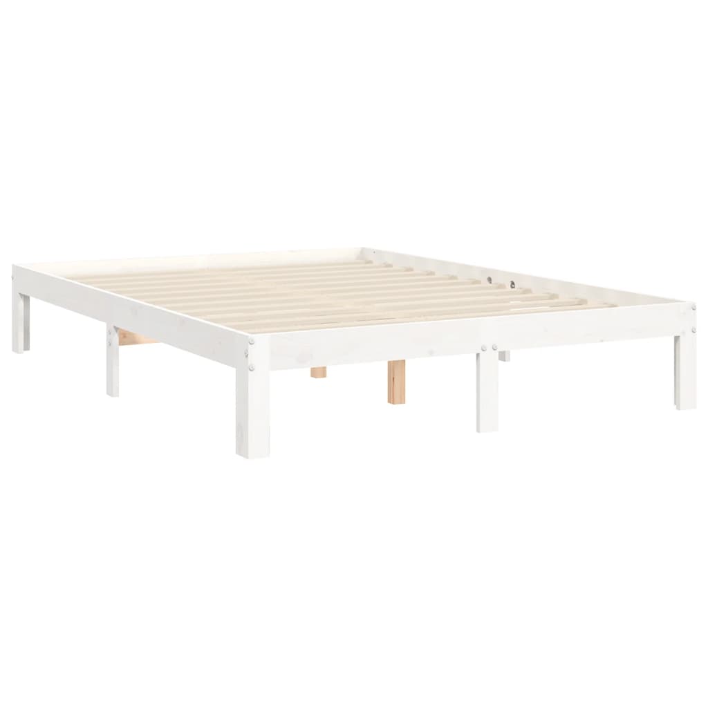 Giroletto senza Materasso Bianco 120x200 cm Legno Massello Pino