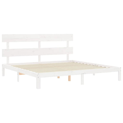 Giroletto senza Materasso Bianco 200x200 cm Legno Massello Pino