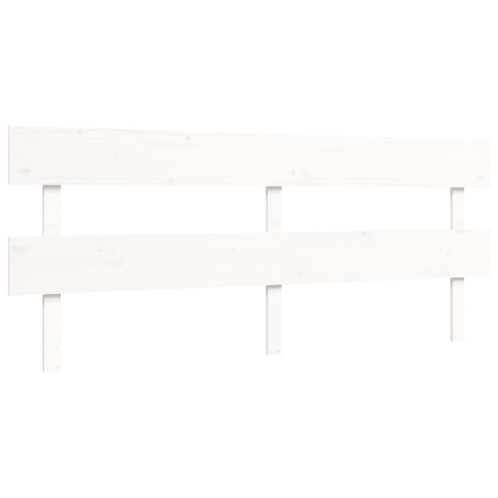 Bed frame with white headboard 200x200 cm in solid wood