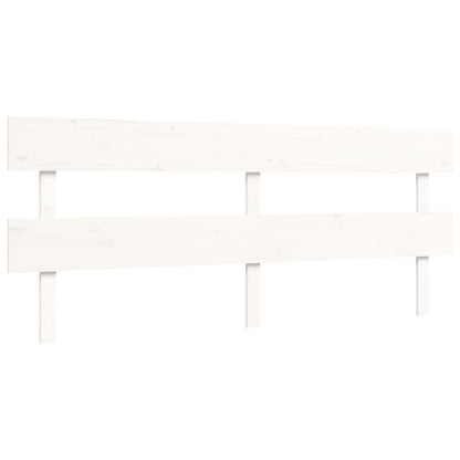 Bed frame with white headboard 200x200 cm in solid wood