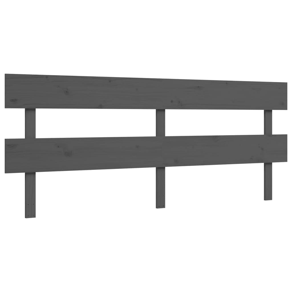 Giroletto con Testiera Grigio 200x200 cm in Legno Massello