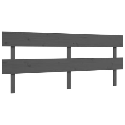 Giroletto con Testiera Grigio 200x200 cm in Legno Massello