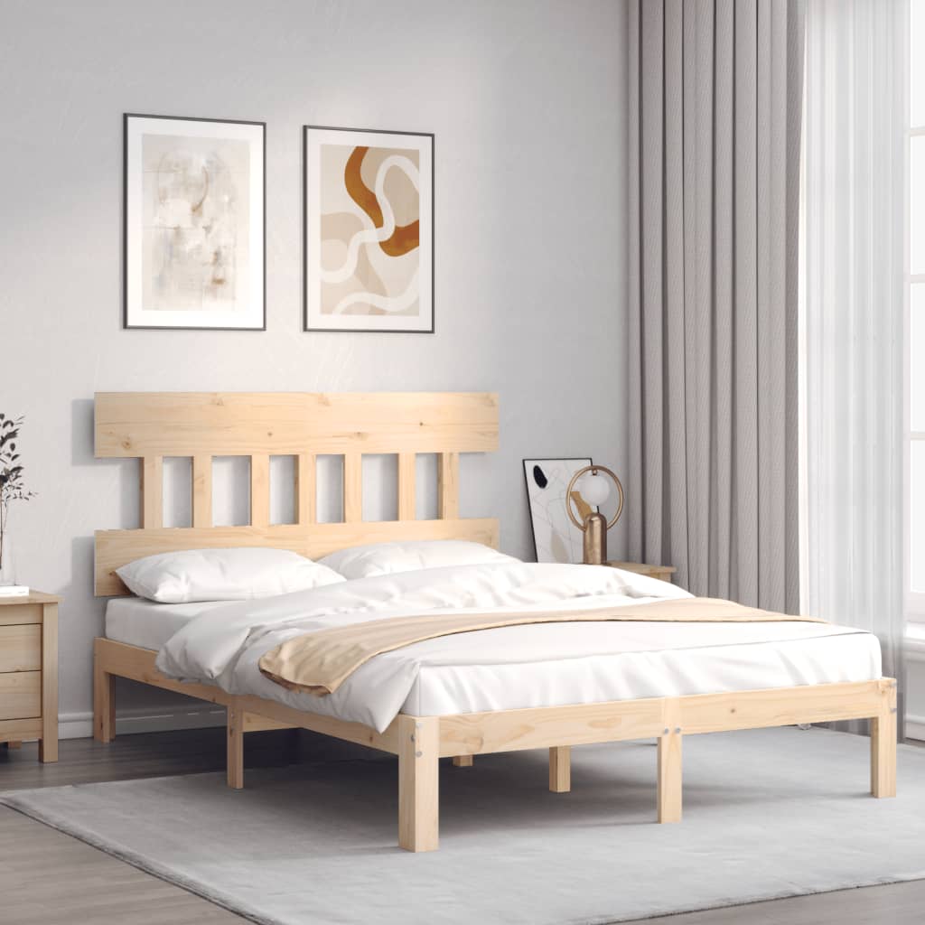 Letto senza Materasso 140x190 cm in Legno Massello di Pino | homemem39