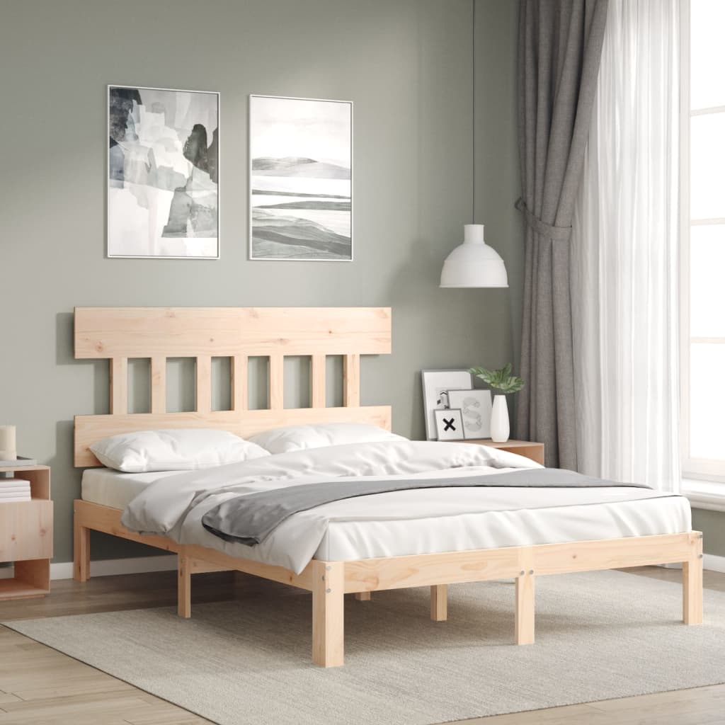 Letto senza Materasso 140x190 cm in Legno Massello di Pino