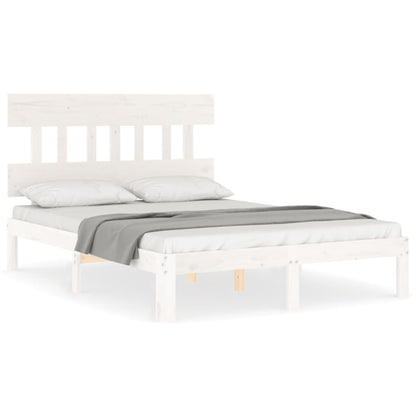 Letto senza Materasso Bianco 140x190 cm Legno Massello di Pino | homemem39