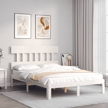 Letto senza Materasso Bianco 140x190 cm Legno Massello di Pino | homemem39