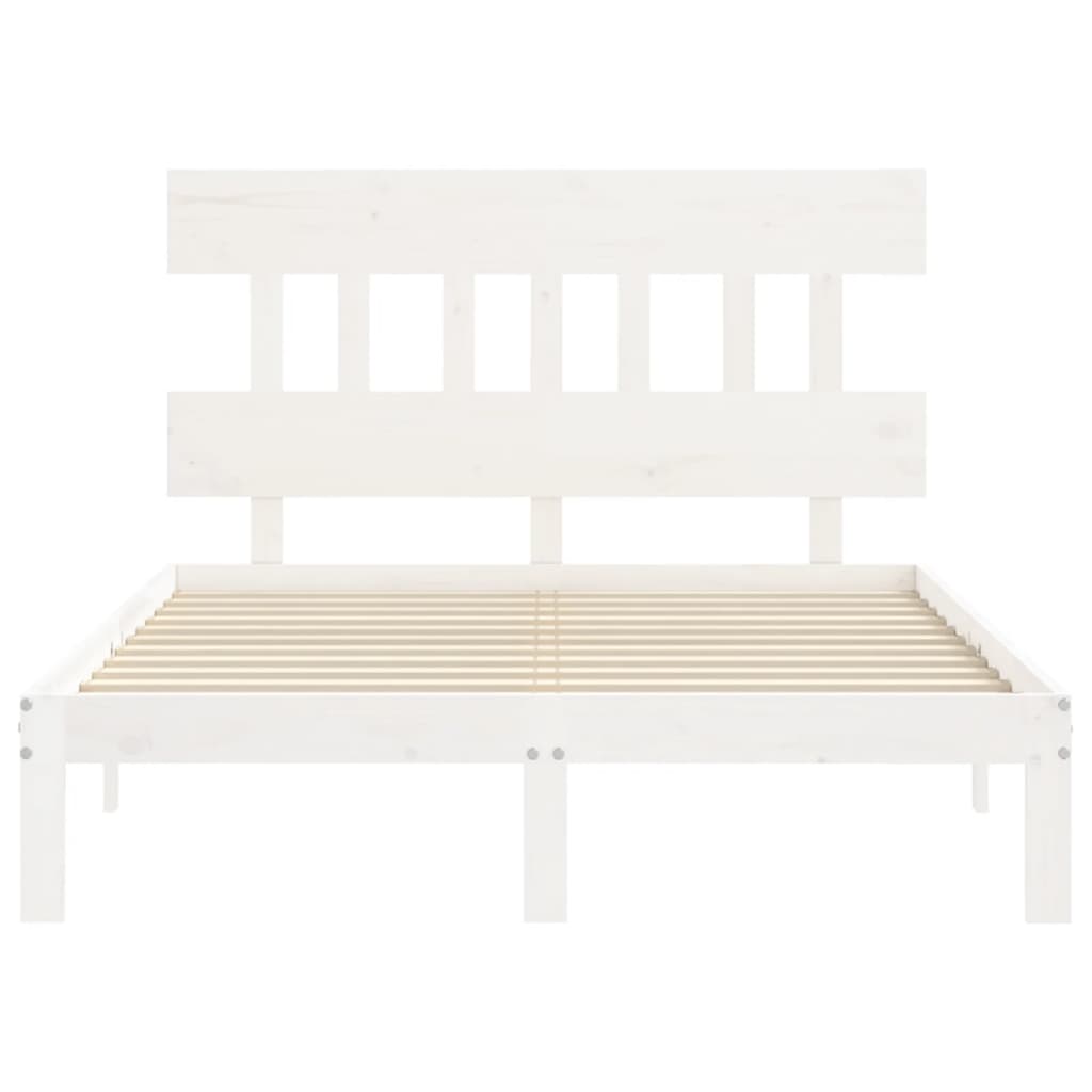 Letto senza Materasso Bianco 140x190 cm Legno Massello di Pino