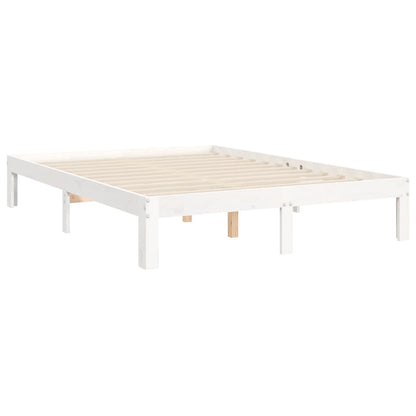 Letto senza Materasso Bianco 140x190 cm Legno Massello di Pino