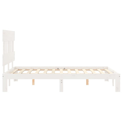 Giroletto senza Materasso Bianco 120x200 cm Legno Massello Pino