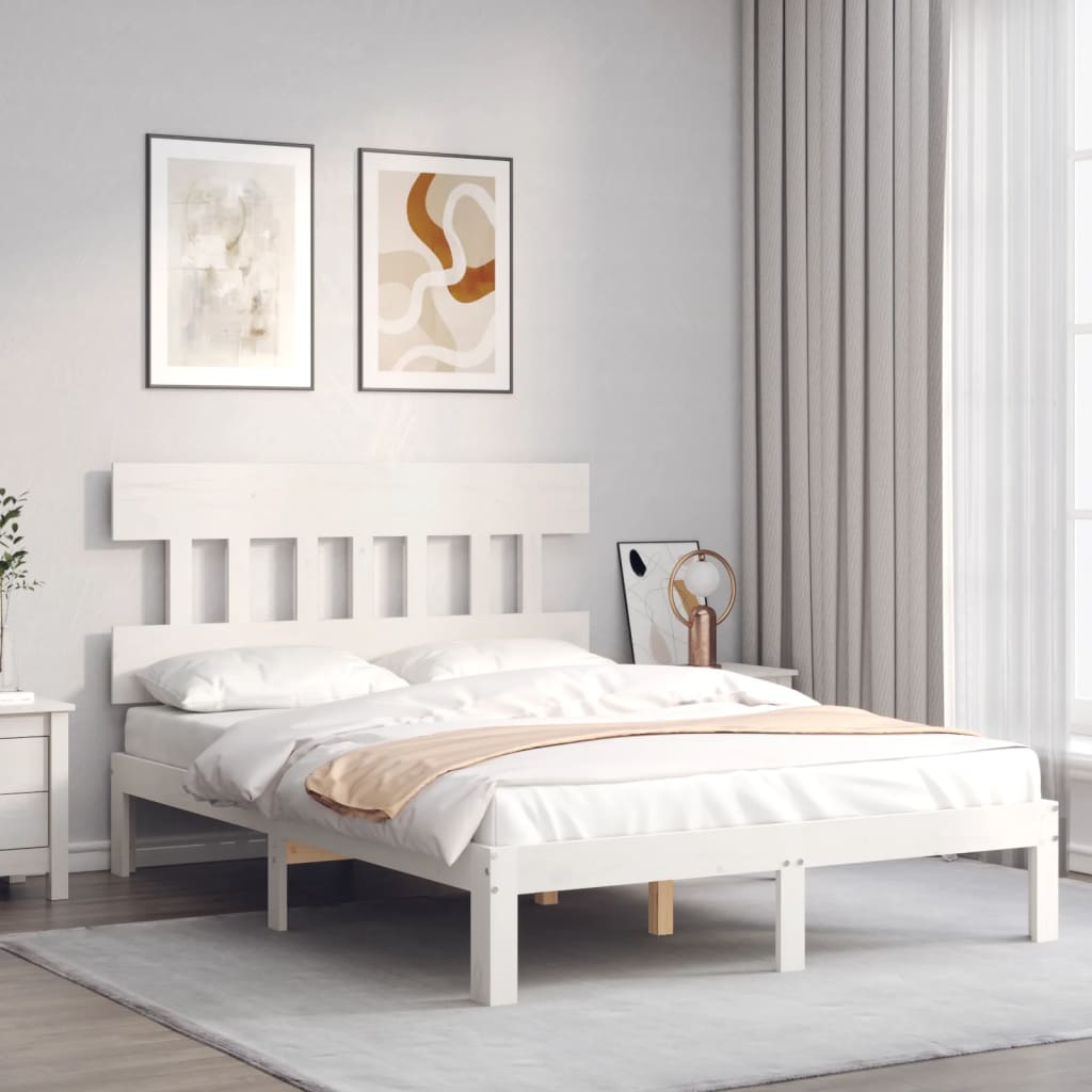 Giroletto senza Materasso Bianco 140x200 cm Legno Massello Pino | homemem39