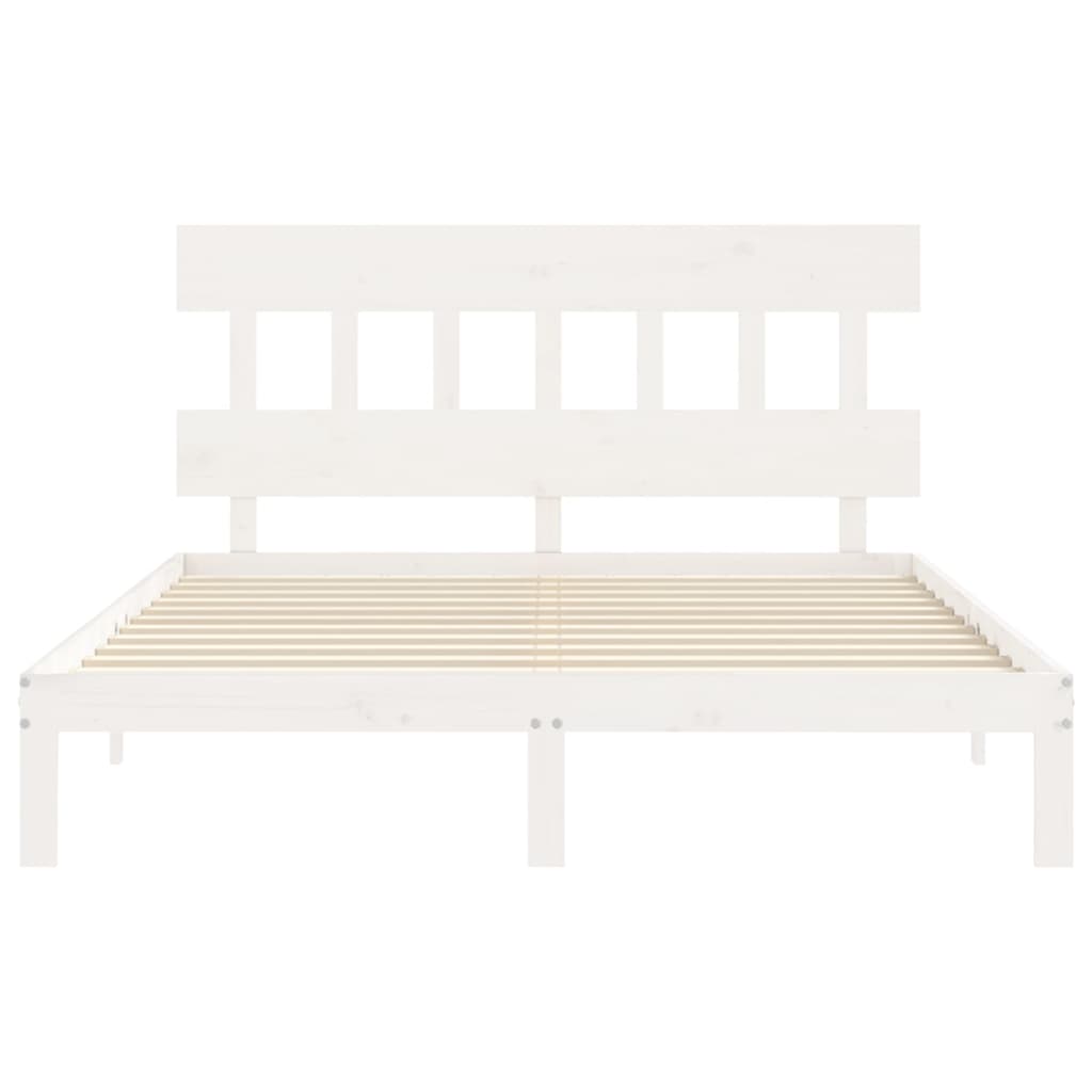 Giroletto senza Materasso Bianco 160x200 cm Legno Massello Pino