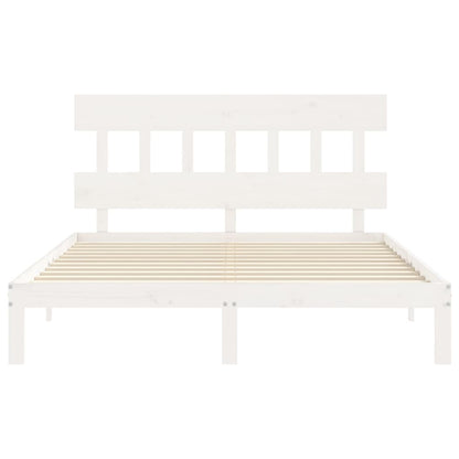 Giroletto senza Materasso Bianco 160x200 cm Legno Massello Pino