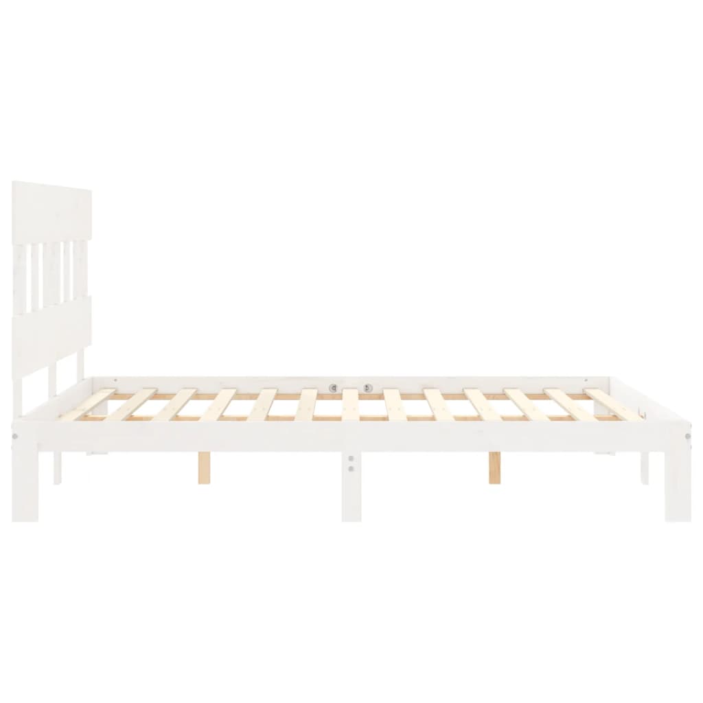 Giroletto senza Materasso Bianco 160x200 cm Legno Massello Pino
