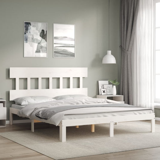 Giroletto senza Materasso Bianco 160x200 cm Legno Massello Pino - homemem39