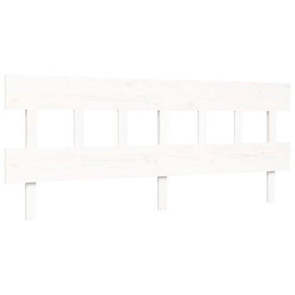 Bed frame with white headboard 200x200 cm in solid wood