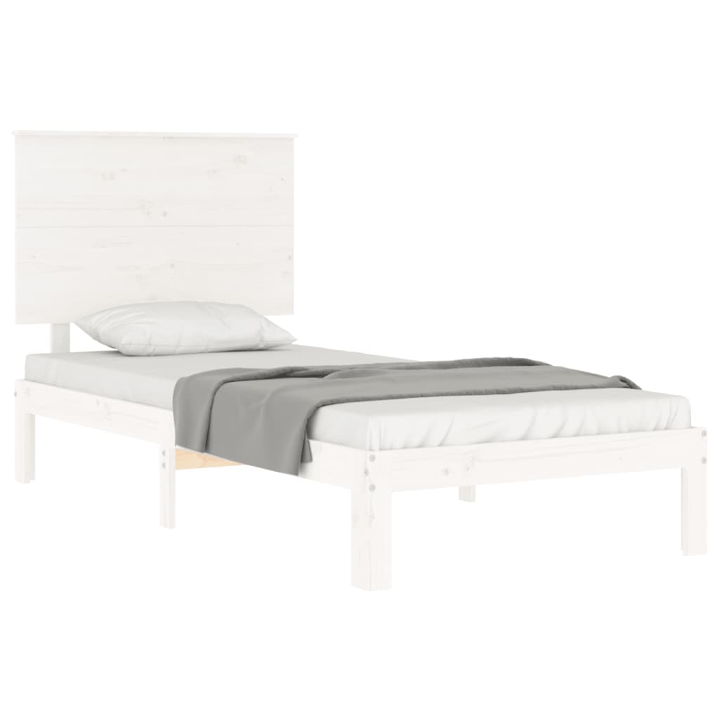 Giroletto senza Materasso Bianco 100x200 cm Legno Massello Pino