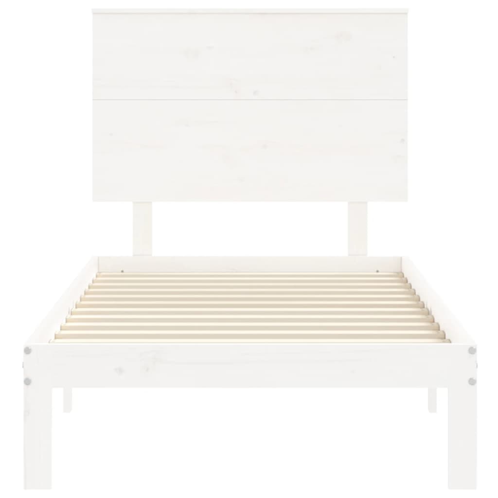 Giroletto senza Materasso Bianco 100x200 cm Legno Massello Pino