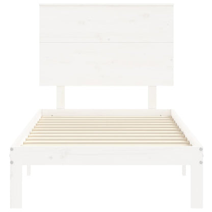 Giroletto senza Materasso Bianco 100x200 cm Legno Massello Pino