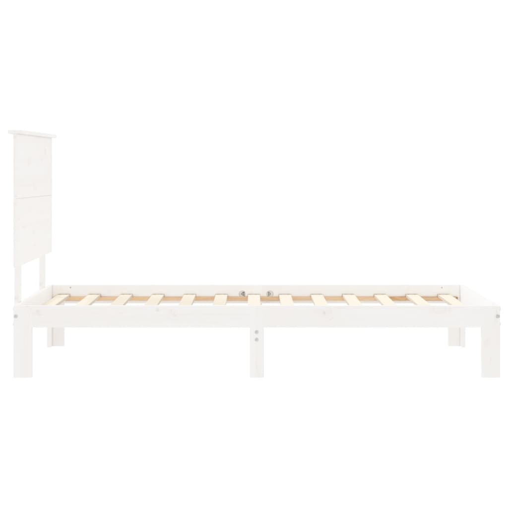 Giroletto senza Materasso Bianco 100x200 cm Legno Massello Pino