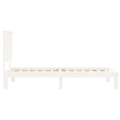 Giroletto senza Materasso Bianco 100x200 cm Legno Massello Pino