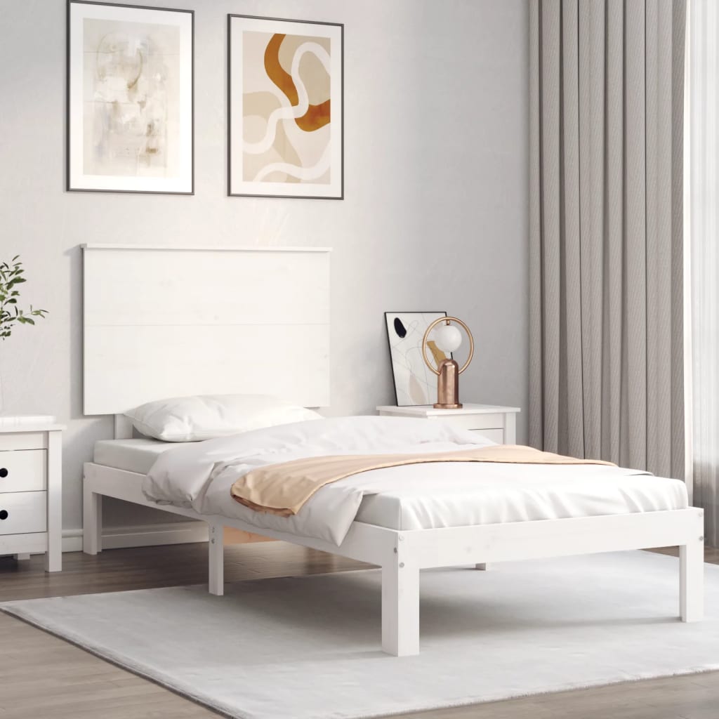 Giroletto senza Materasso Bianco 100x200 cm Legno Massello Pino