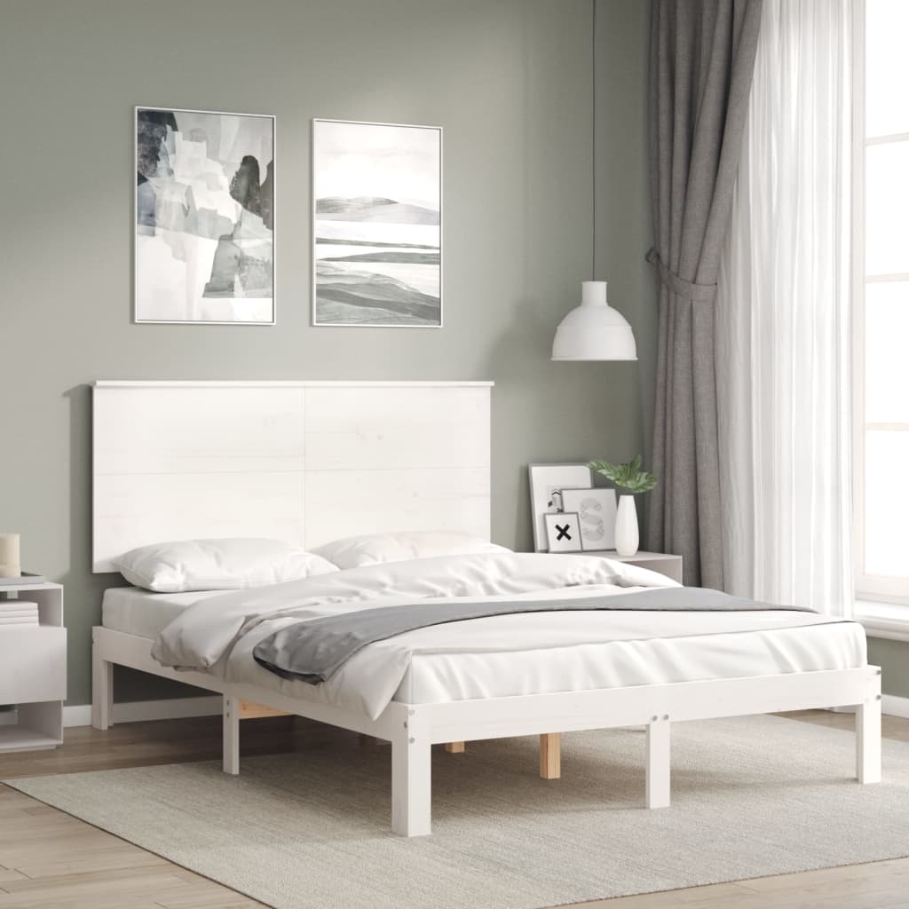 Giroletto senza Materasso Bianco 120x200 cm Legno Massello Pino