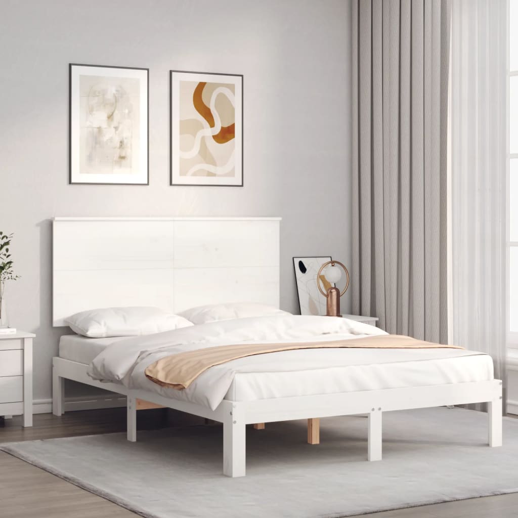 Giroletto senza Materasso Bianco 120x200 cm Legno Massello Pino