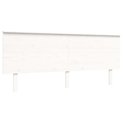 Giroletto con Testiera Bianco 200x200 cm in Legno Massello