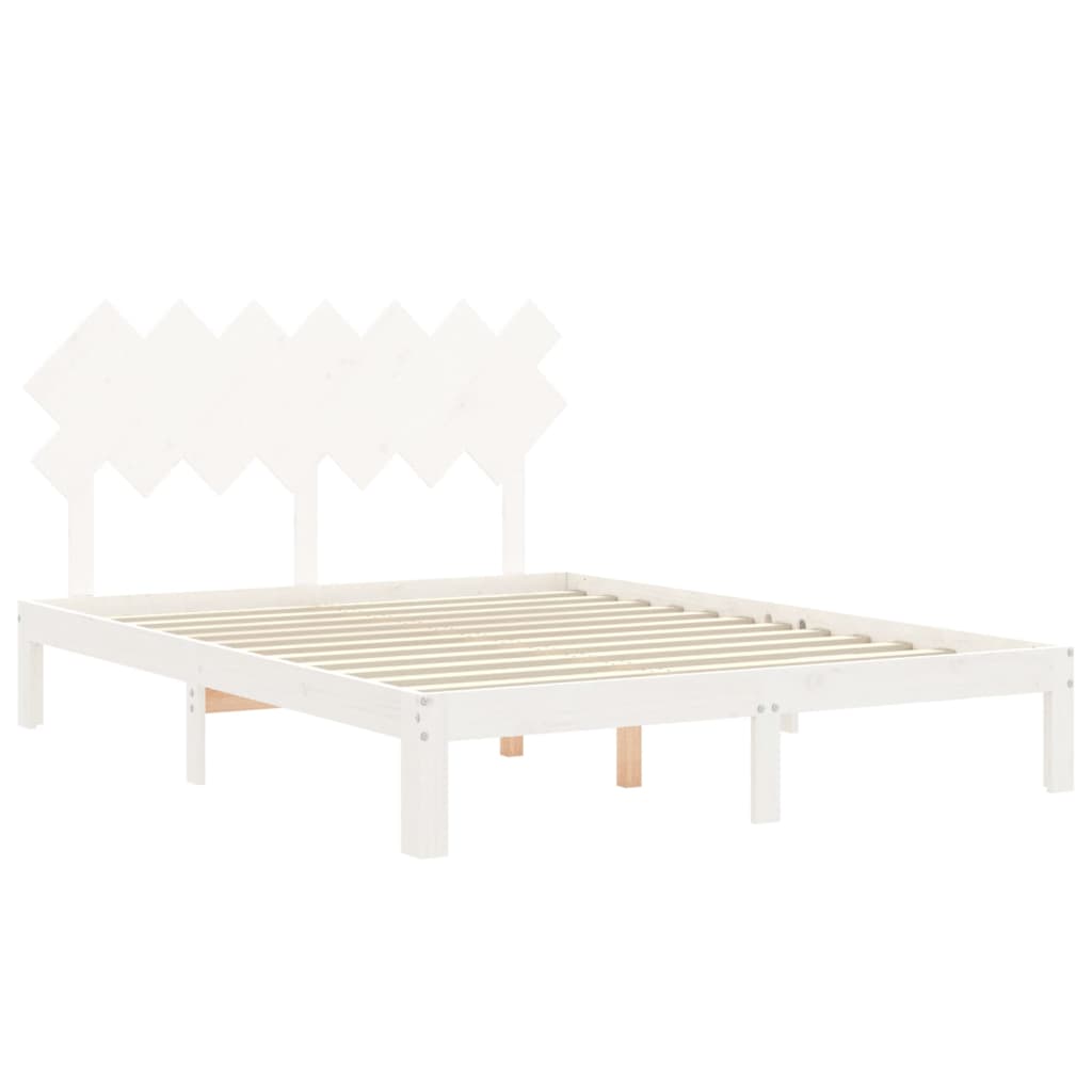 Letto senza Materasso Bianco 140x190 cm Legno Massello di Pino