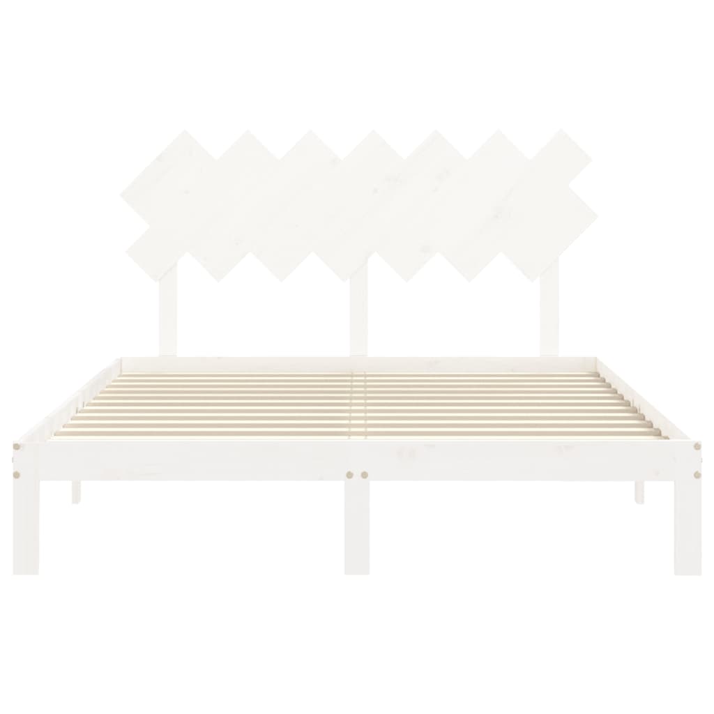 Letto senza Materasso Bianco 140x190 cm Legno Massello di Pino