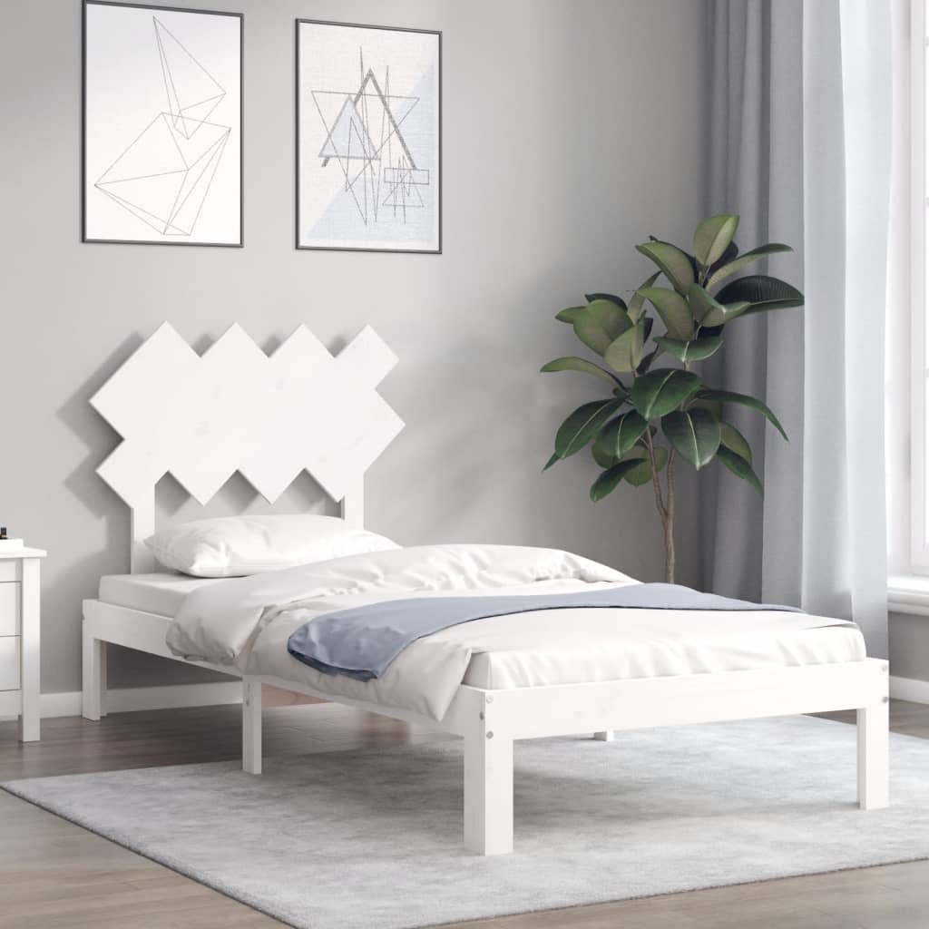 Giroletto senza Materasso Bianco 90x200 cm Legno Massello Pino