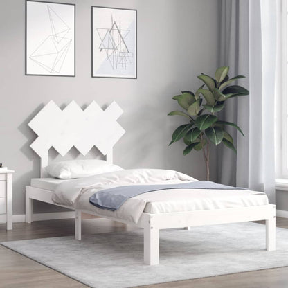 Giroletto senza Materasso Bianco 90x200 cm Legno Massello Pino