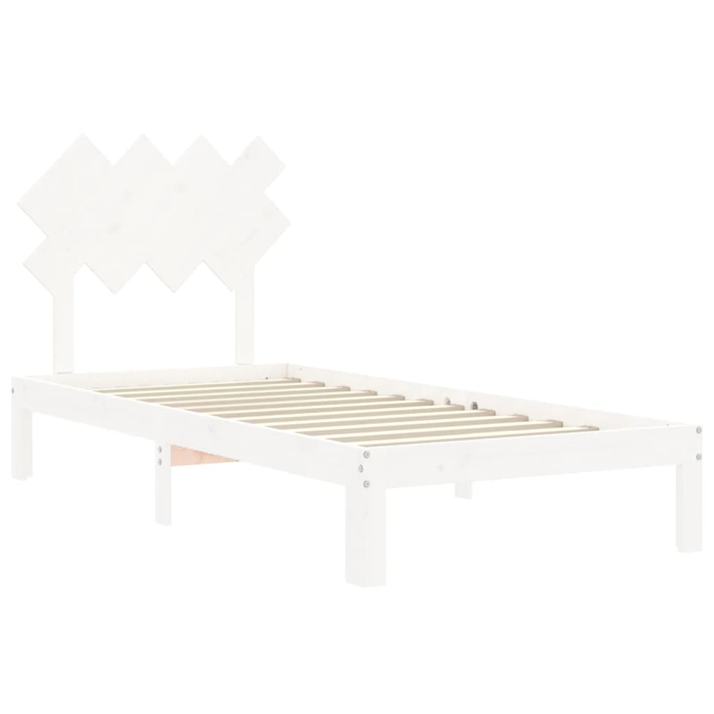 Giroletto senza Materasso Bianco 90x200 cm Legno Massello Pino