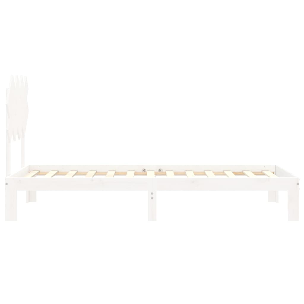 Giroletto senza Materasso Bianco 90x200 cm Legno Massello Pino